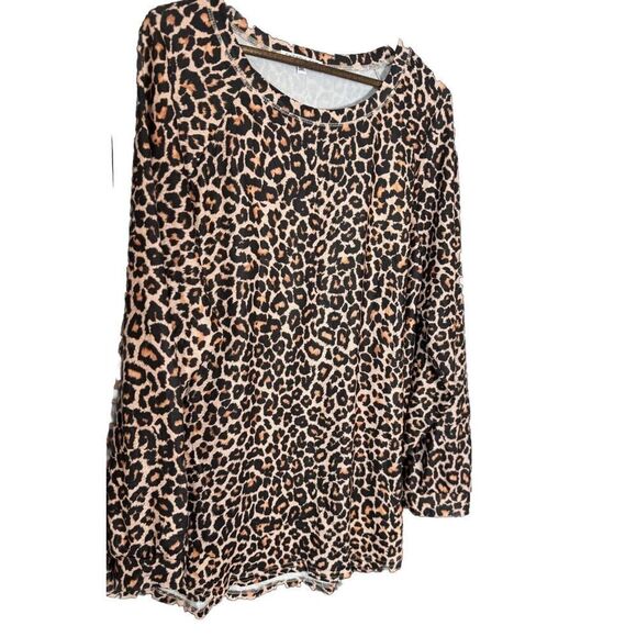 ChicSoul.Com Plus Women's 3X Long Sleeve Animal Print Top Edgy Glam McBling - Picture 1 of 5